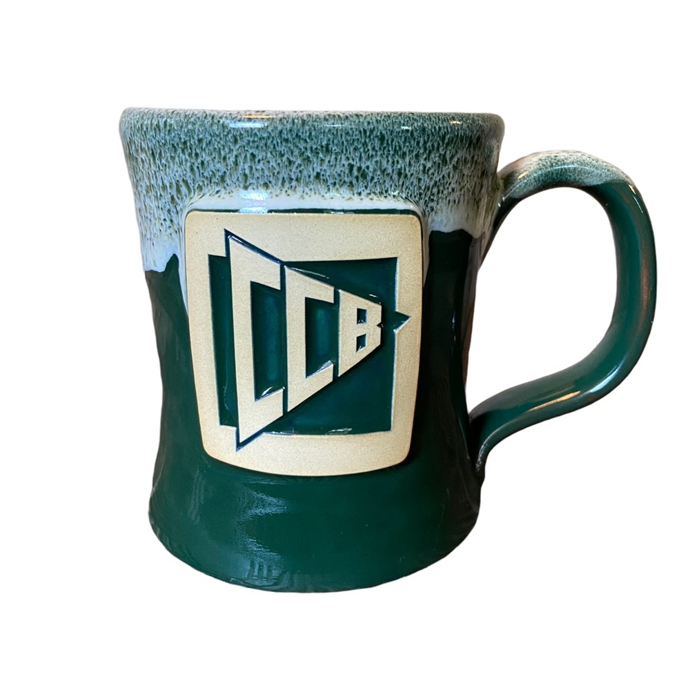 3/$20 DENEEN POTTERY CCB Monogram Ceramic Coffee Tea Mug Green